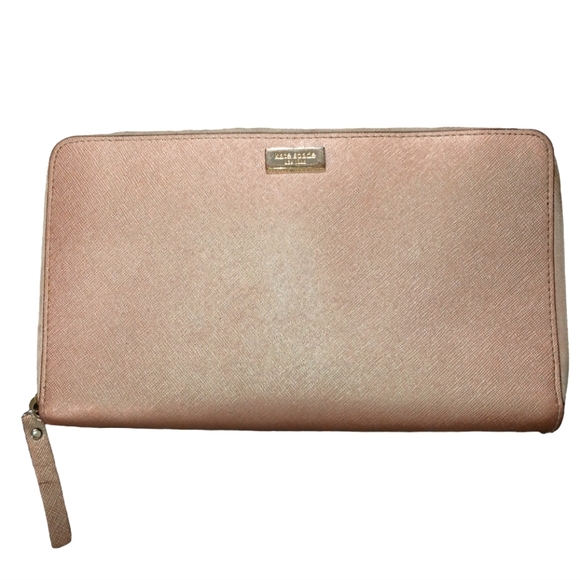 Kate Spade Metallic Rose Gold large wallet/clutch - Picture 1 of 8